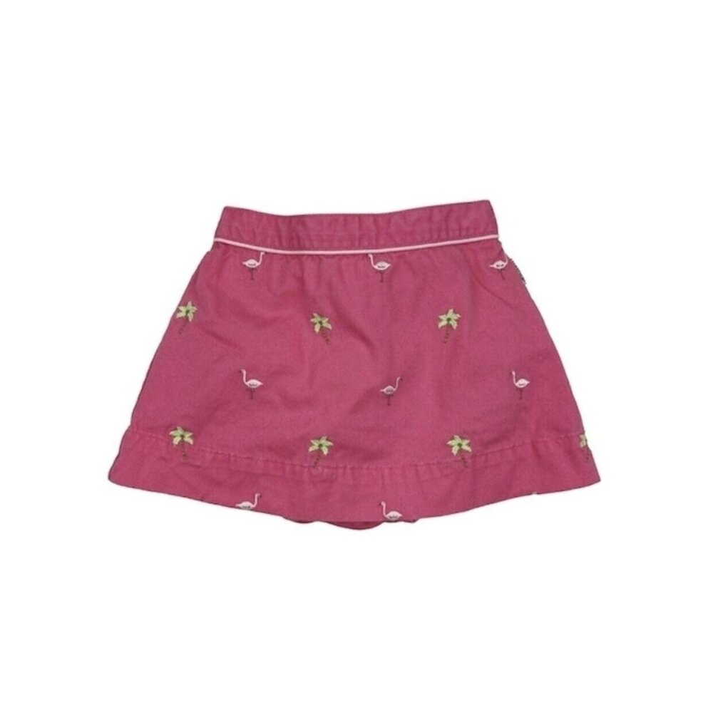•Vintage• OshKosh Y2K Embroidered Twill Skort in Pink Flamingo